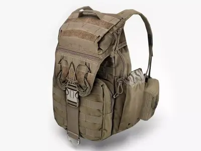 backpack military Low-poly 3D model