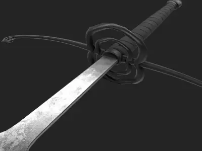Montane Sword Game-Ready Low-poly 3D model