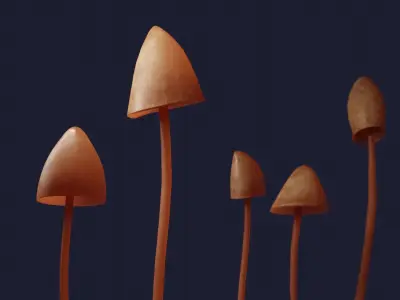 Shrooms group of sprouts Free 3D model