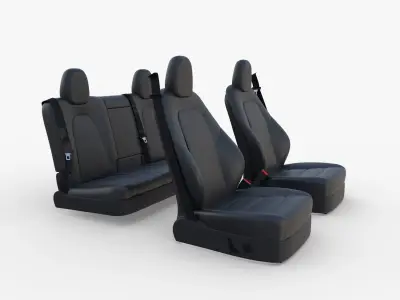Tesla Model Y Seats Dark 3D model