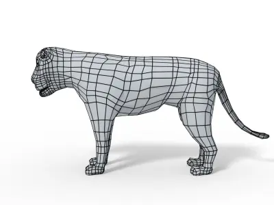 3D Tiger Model toy Low-poly 3D model
