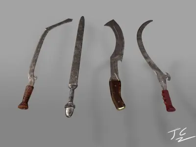 African Sword Bundle 1 3D model