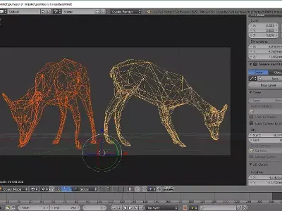 Polygonal female impala Free 3D model