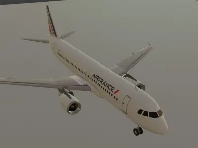 Air France Airbus a320-214  low poly 3D model  Low-poly 3D model