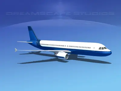 Airbus A320 LP Corporate 7 Low-poly 3D model