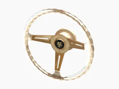 Hitman Twist Gold steering wheel Low-poly 3D model
