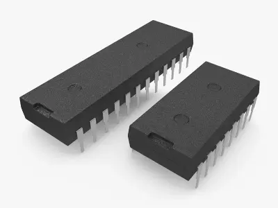 Computer chips 3D model