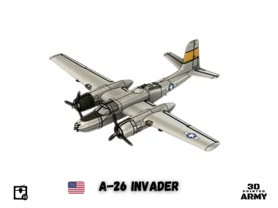 Douglas A-26 Invader - 3D printing files - 1-66 th scalemodel  3D print model