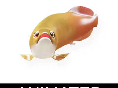 Pirarucu Animated Fish  Low-poly 3D model