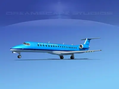 Embraer ERJ-145 Blue Sky Charters 3D model