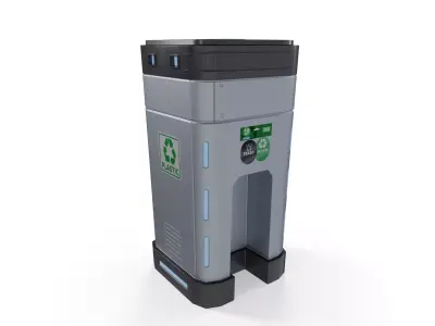 Sci-Fi Recycling Bin Low-poly 3D model