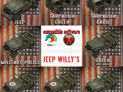 jeep willys MB 1944 hd txt Free 3D model