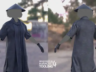 Female Warrior Outfit 1 Low-poly 3D model