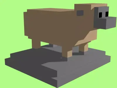 VOXEL SHEEP - MODEL 2 Low-poly 3D model