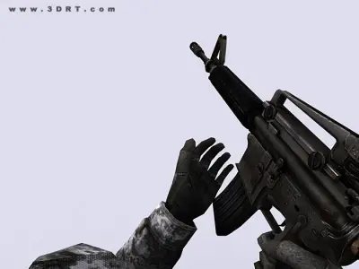 3DRT-Modern firearms animated pack Low-poly 3D model