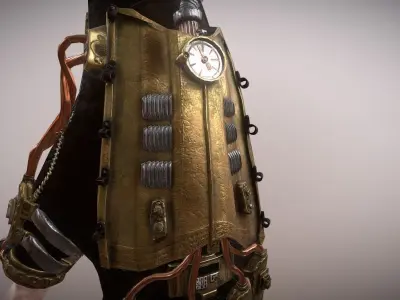 Steam Punk Glove Low-poly 3D model