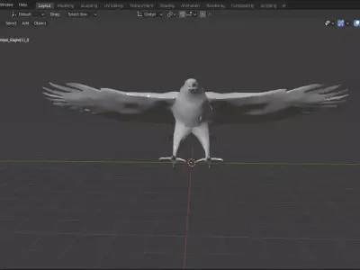 Eagle base mesh Low-poly 3D model
