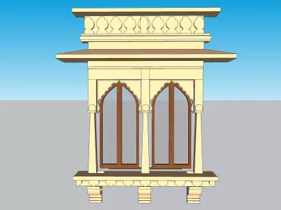 indian jodhpuri stone jharokha window 3d modal 3D model