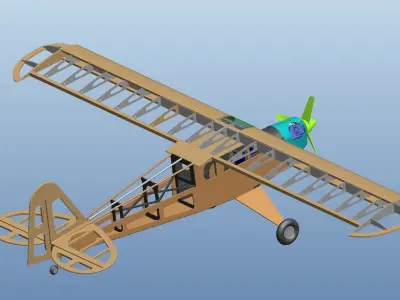 RC fixed-wing model aircraft 3D model