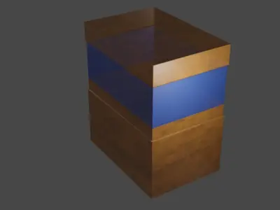 Fish Tank -low-poly--wood-PBR- Free low-poly 3D model