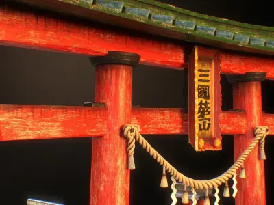 Japanese Gates v2 by mkaplunow Low-poly 3D model