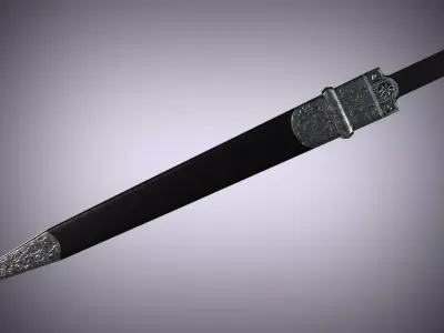 Default Caucasian dagger Qama or Cossack dagger Low-poly 3D model