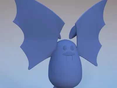 Cute Cartoon Bat Animated 3D model
