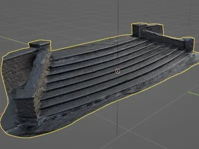 Steps - low-poly Photo-Scan Low-poly 3D model