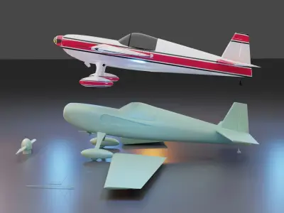 Plane - 3D print model two airplanes 3D print model