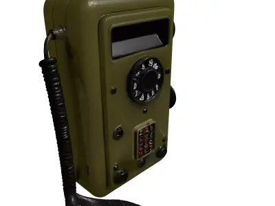 Vintage Military Field Phone 3D Model 3D model