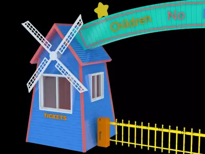 Amusement park gate 3D model