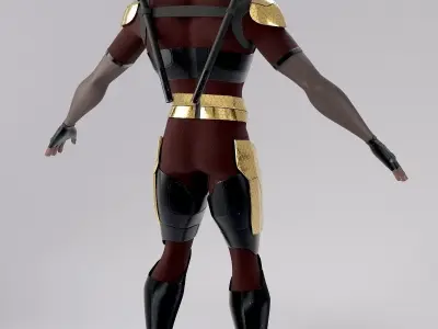 Superhero mercenary Low-poly 3D model