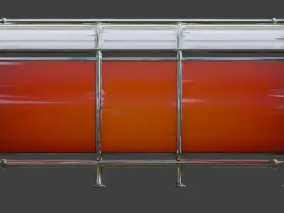 Retro-Futuristic Atompunk Bus Stop model Low-poly 3D model
