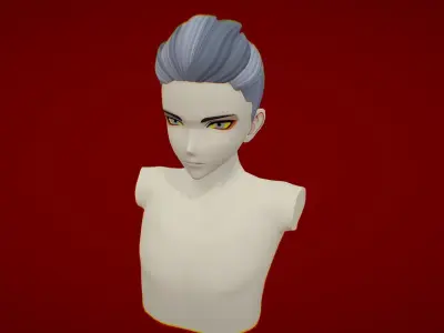 Anime Hair 2 Low-poly 3D model