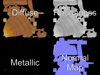 Realistic Larva Model Pack Low-poly 3D model