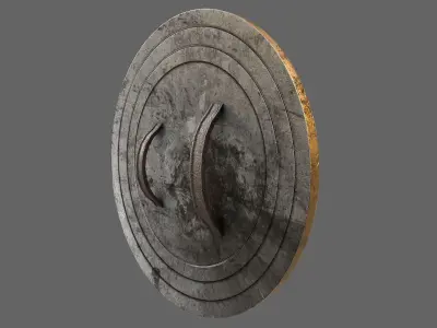 Dwarven shield Low-poly 3D model