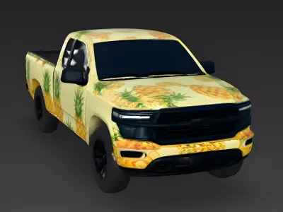 Pineapple-Express Pickup Truck 3D Model Low-poly 3D model