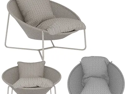 Lounge chair cushions for outdoor 3D model