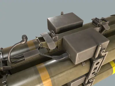 Missile Launcher BGM-71D TOW-2 X4 Low-poly 3D model