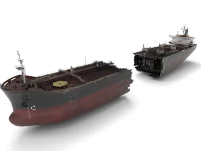 Shipwreck broken tanker 3D model