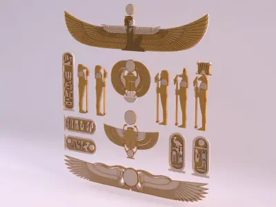 Egyptian Symbols - 048 Low-poly 3D model