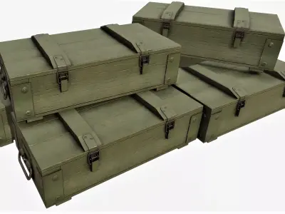 Ammunition Wood Crates 01 - PBR Low-poly 3D model