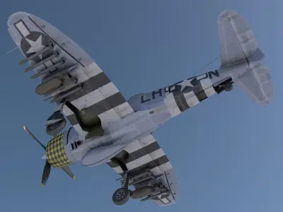Republic P-47D Thuderbolt Rat a Dat 3D model