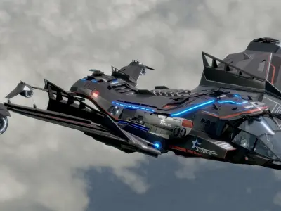 Star Fighter - Rigged-High Resolution Textured - include inside Low-poly 3D model