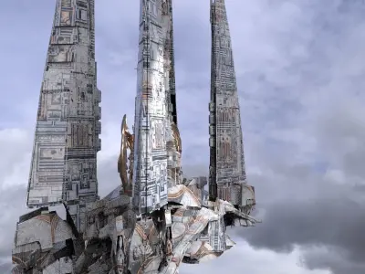 Cyberpunk Emperor Towers 3 3D model