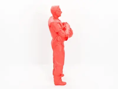 Police officer 001- low poly -3Dprintable 3D model