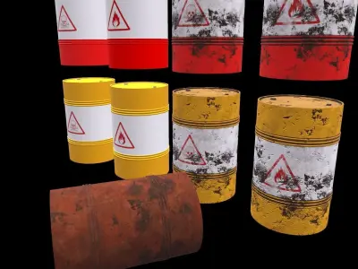Old Oil Barrel - PBR Game Ready VR AR low-poly 3D model Free low-poly 3D model