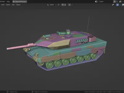 Leopard 2a5 TANK BASE MESH Low-poly 3D model