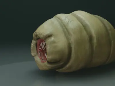 Worm Alien Low-poly 3D model