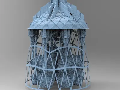  Elven Sci fi Tower Dome 5 Kit bash  3D model